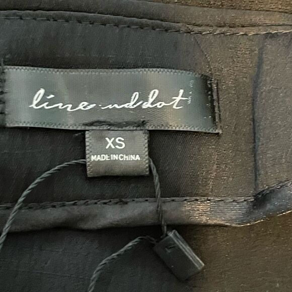 Line & Dot Selma Midi Skirt Black Satin Draped High Rise Front Slit XS - Picture 6 of 7